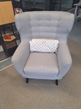 Chair, Wing-Backed, Light Grey
