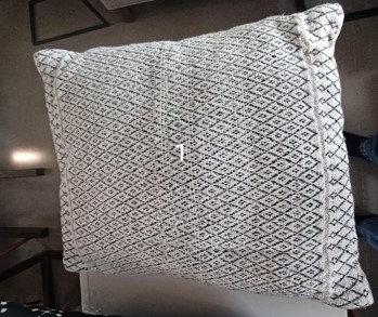 Pillow, white/black pattern