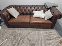 [#00-67] Sofa, Brown Leather, 2040x950x730