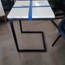 [#00-92] Stone/Black Side Table